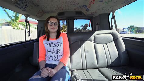 Nerdy Brunette Girl Kelsey Kage Gets Her Twat Filled In The Back Of A Van Nakedpics