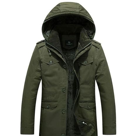 Mens Army Green Winter Hooded Military Style Coat All Nathan