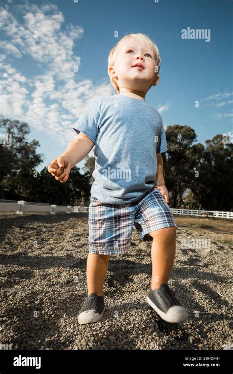 Young Boy Walking Stock Photo Alamy