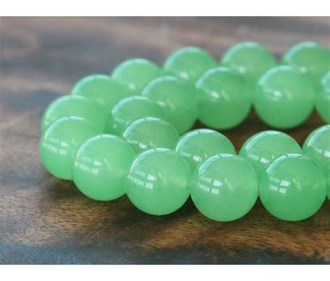 Light Green Semi Transparent Jade Beads 10mm Round Golden Age Beads