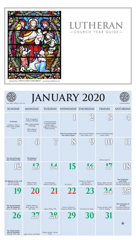 Liturgical Year 2020 Lesson Plan