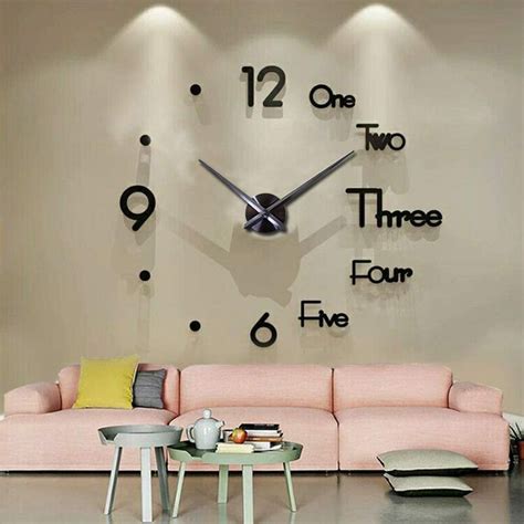Vinjoyce Large 47120cm 3d Diy Wall Clock Large Wall Clocks For
