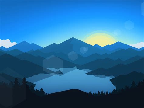 Desktop Wallpaper Forest Mountains Sunset Cool Weather