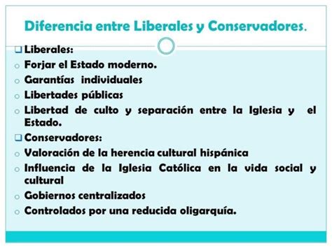 Conservadores Y Liberales Cuadros Comparativos Con Imágenes