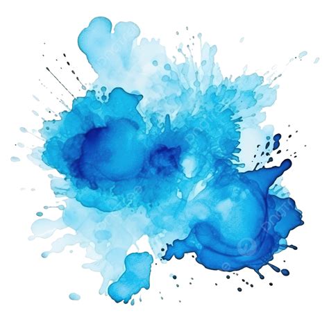 Blue Splash Watercolor Paint Watercolor Splash Stain