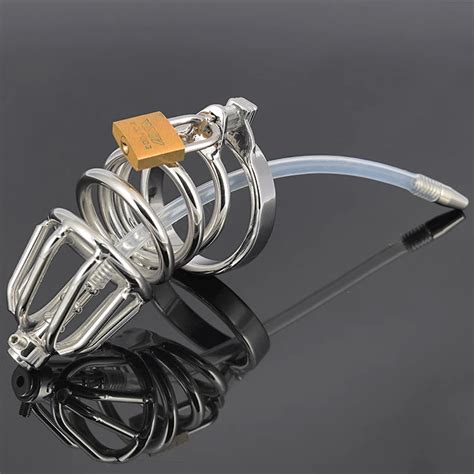 Stainless Steel Male Chastity Devicecock Cages With Silicone Urethral