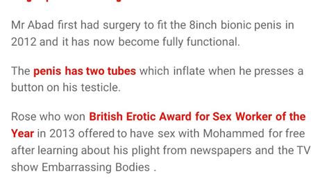 43 Yr Old Man With Bionic Penis Will Finally Lose His Virginity This