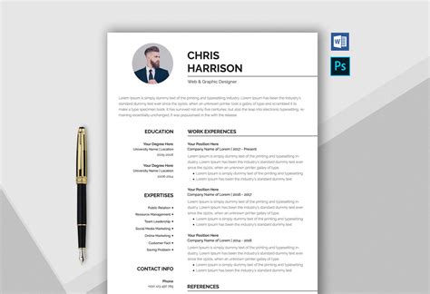 Free Professional Resume Template In Word And Psd Format In 2024