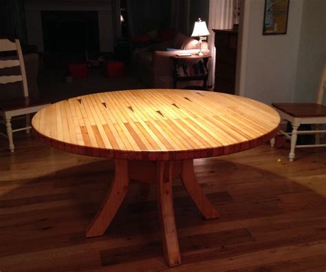 Round Dining Table Made From Bowling Alley Wood 5 Steps With