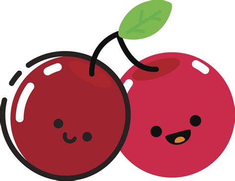 Happy Cute Kawaii Fruit Cartoon Emoji Cherry Vinyl Decal Sticker