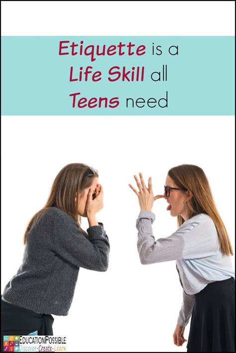 etiquette is an important life skill to focus on for teens teaching life skills life skills