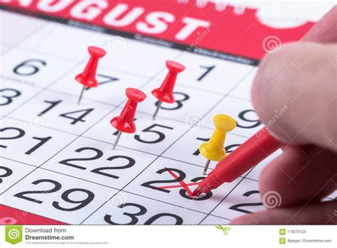 Marking A Date On A Calendar Page Stock Image Image Of Page Marking
