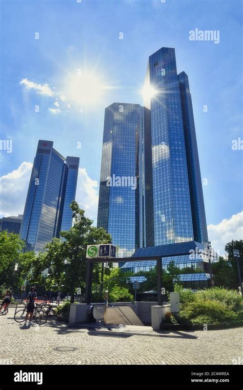 Frankfurt Am Main Germany June 2020 Modern Deutsche Bank Twin