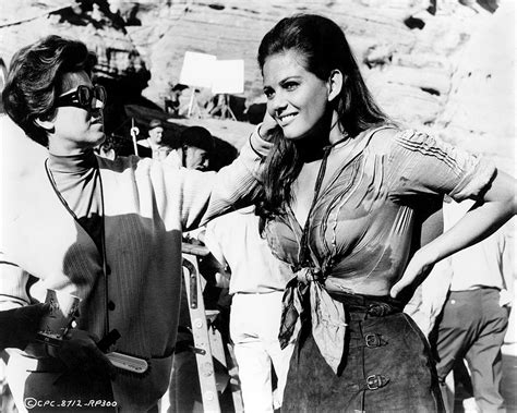 Rare Behind The Scenes Of Claudia Cardinale On The Set Of The Professionals Being Touched Up By
