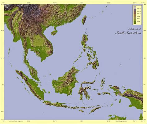 Physical Maps Of Southeast Asia