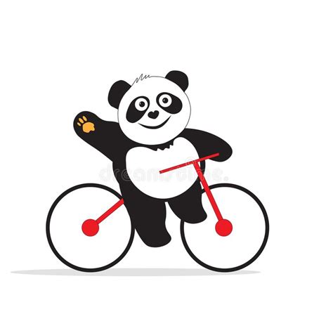 Panda Bear On Bicycle Illustration Stock Vector Illustration Of