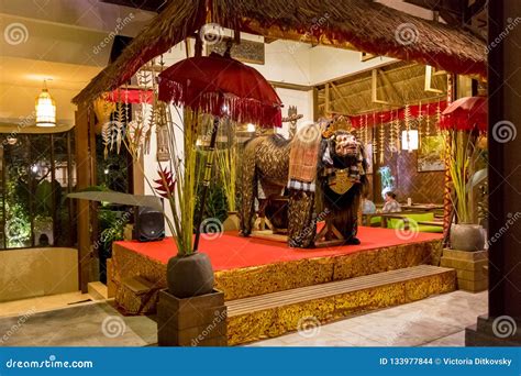 Traditional Balinese Decoration Of Interior Editorial Stock Image