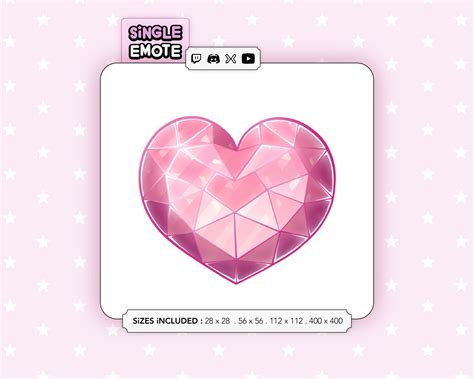 Heart Emote For Stream Pink Discord Emote Twitch Emote Etsy Uk