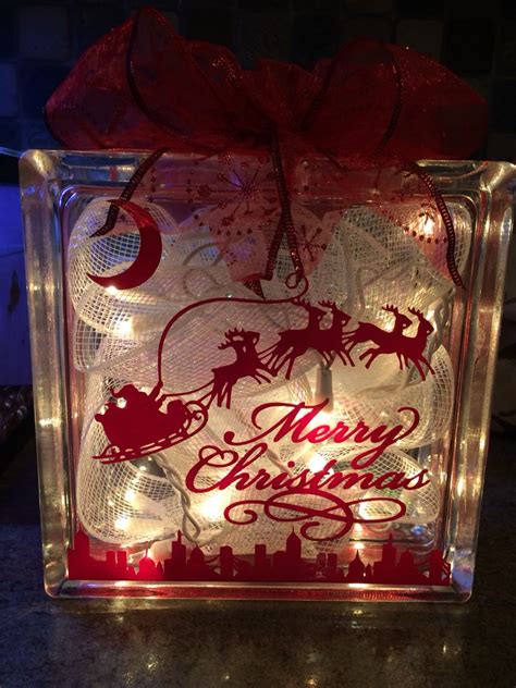 Christmas Glass Blocks With String Lights Etsy Scooperscreations Painted Glass Blocks