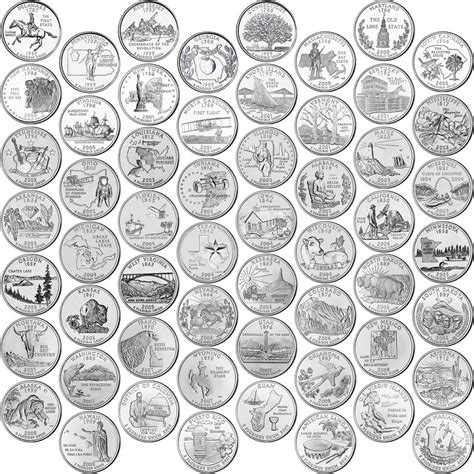 Featuring unique new reverse designs that celebrate the majesty of our nation's most beautiful and historic locations, these coins give us a glimpse into the interesting sites around the country. 1999-2008 Complete 50-coin "D" Mint Statehood Quarter Set ...