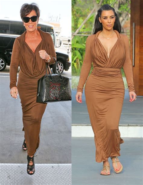 Kim Kardashian And Kris Jenner Wear The Same Plunging Blouse And Maxi Skirt Ensemble By Givenchy