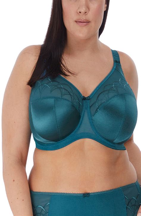 Plus Size Womens Elomi Cate Underwire Bra Size 38h Bluegreen In