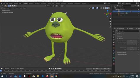 Mike Wazowski Meme Rigged Blender Trends Momo Viral 3D Model In Fantasy