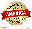 Welcome to America badge stock vector. Illustration of greet - 121621594