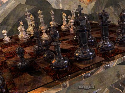 Fantasy Art Design Wallpapers Modern Chess Game 3d Art Screensaver