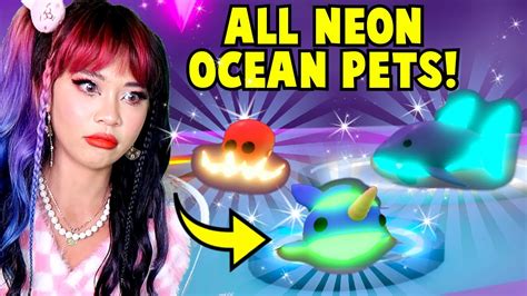 Making 8 Ocean Pets Neon And Mega Neon New Adopt Me Roblox Ocean Egg