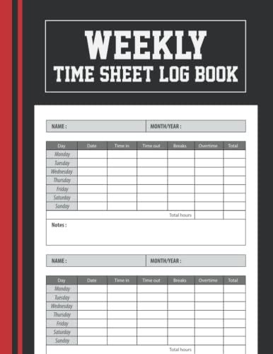 Weekly Time Sheet Log Book Weekly Time Sheet Log Book To Record Hours