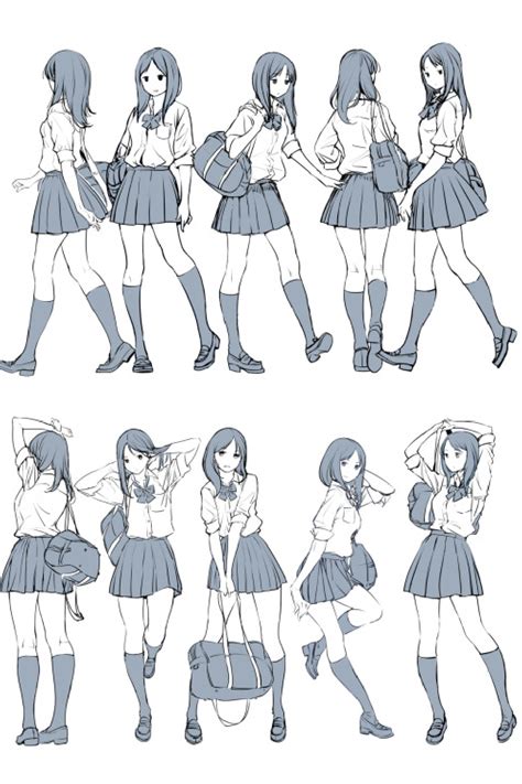 School Girl Poses In 2021 Anime Poses Reference Art Reference Art