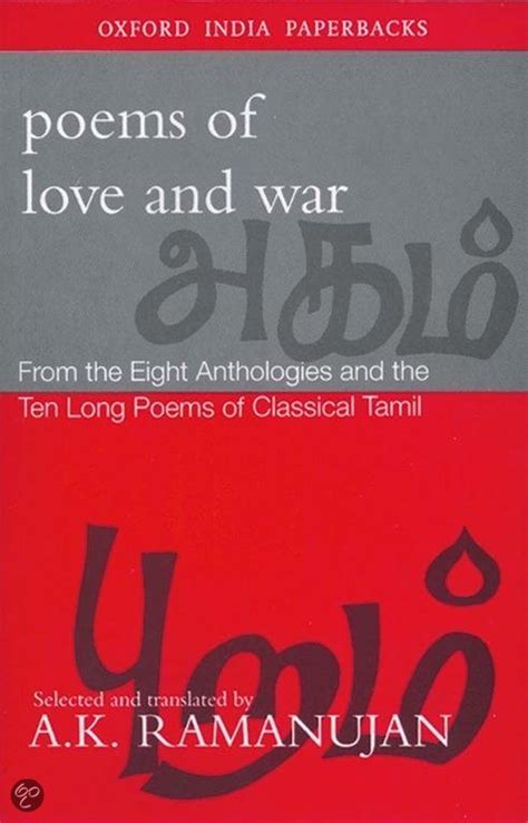 Poems Of Love And War A K Ramanujan 9780195680898 Boeken