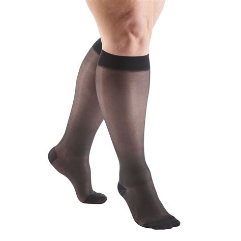 Support Plus Womens Sheer Closed Toe Wide Calf Firm Compression Knee