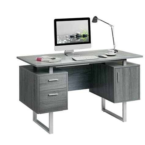 Techni Mobili Modern Office Desk With Storage Grey