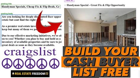 How To Post Free Ads On Craigslist To Build Your Cash Buyer List Youtube