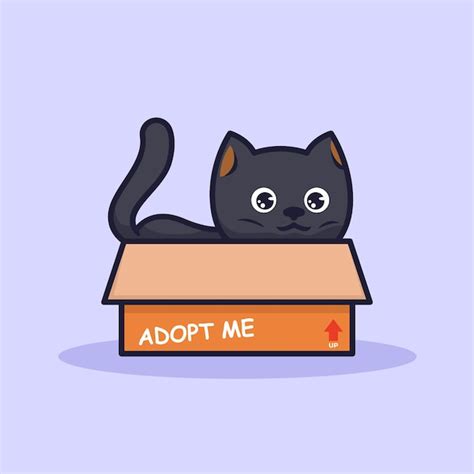 Premium Vector Cute Cat In A Box Illustration