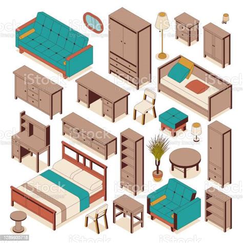 Set Of Home Furniture For Interior Design Stock Illustration Download