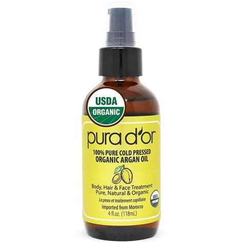 Pura Dor Organic Moroccan Argan Oil 4oz 118ml Usda Certified 100