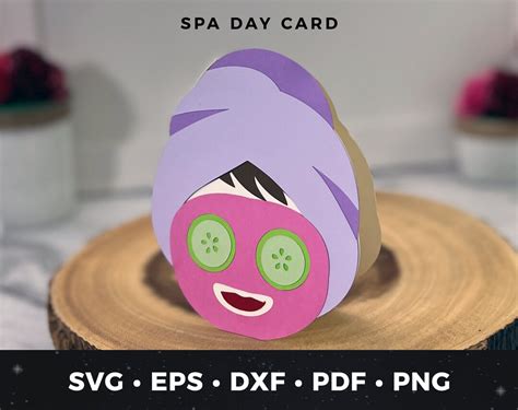 Spa Day Birthday Card Svg Spa Day Svg Mothers Day Card Svg Etsy