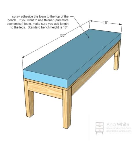 Ana White Easiest Upholstered Bench Diy Projects