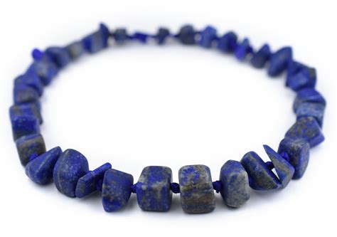 Chunk Afghani Lapis Lazuli Beads 13mm Afghanistan Blue Unusual Gemstone