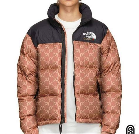 Gucci X The North Face Womens Gg Padded Jacket Black Ebony Beige
