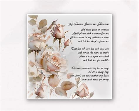 If Roses Grow In Heaven Memory Poem Poem For Mother Granny Mother In