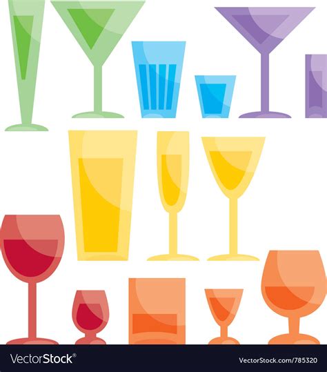 Assorted Bar Glasses Royalty Free Vector Image