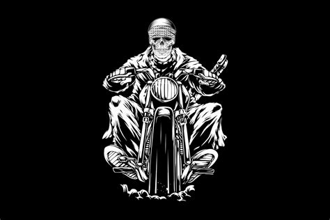 Skull Riding A Motorcycle Skull Riding Graphic By Epicgraphic