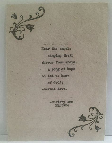 Do not neglect hospitality, for through it some have unknowingly entertained angels. Angel Art - Hear the Angels Singing Pretty Vintage Typed Poem - Angel Poems Quotes - Christmas ...