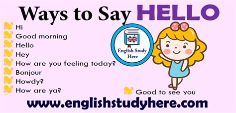 Different Ways To Say Hello English Study Here