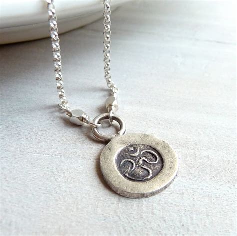Om Necklace Ohm Necklace Yoga Jewelry Sterling Silver Yoga Charm
