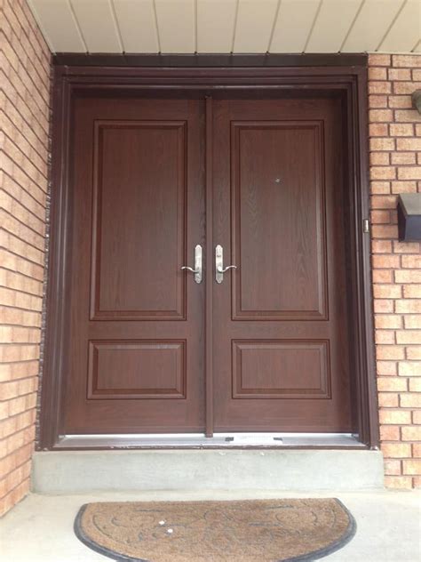 Check spelling or type a new query. Double Fiberglass Door - 2 Panel with light walnut stain ...